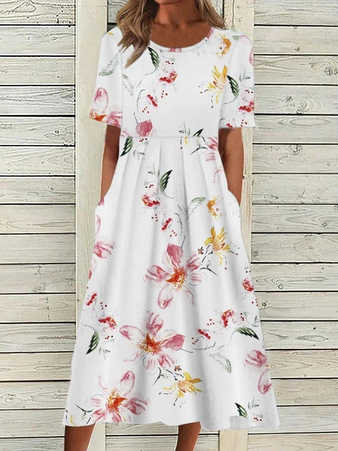 Alberta | Printed Floral Midi Dress