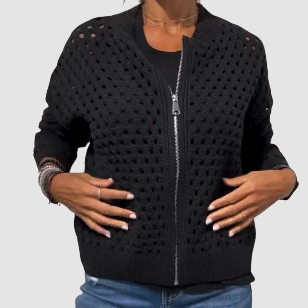 Irene | Premium Zip Knit Cardigan
