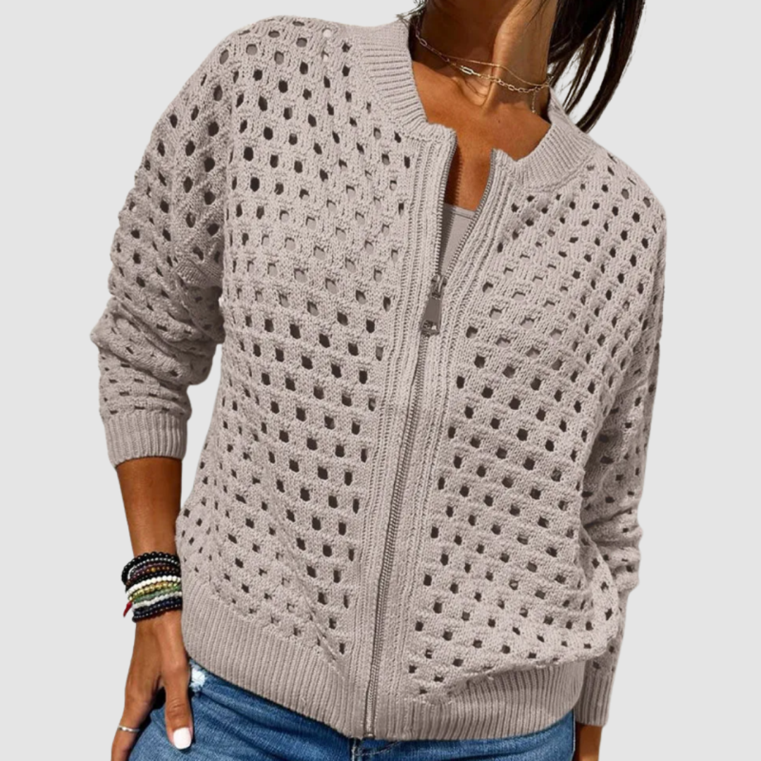 Irene | Premium Zip Knit Cardigan