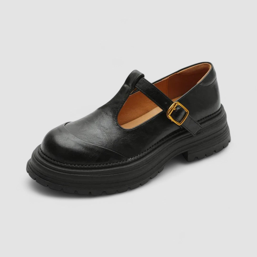 Retro Chunky Platform Mary Jane Shoes with T-Bar Strap