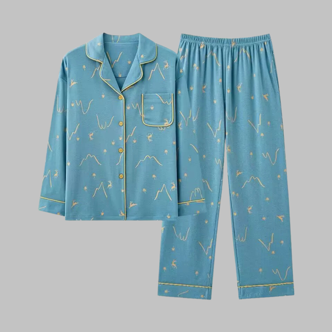 COSIMA™ - Cozy Long Sleeve Top and Pants Loungewear Set