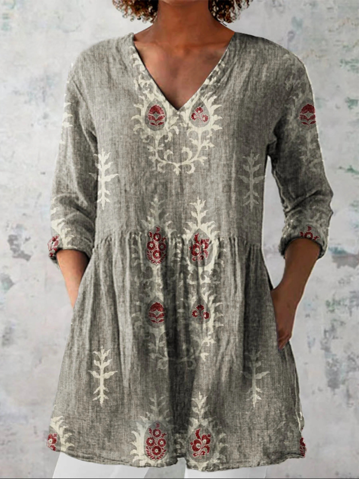Joan | Long V-Neck Blouse