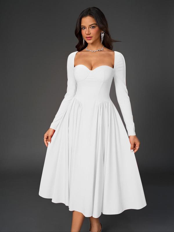HOLLY™ - Elegant Ruched Tie-Back Sweetheart Neck A-Line Dress for Parties