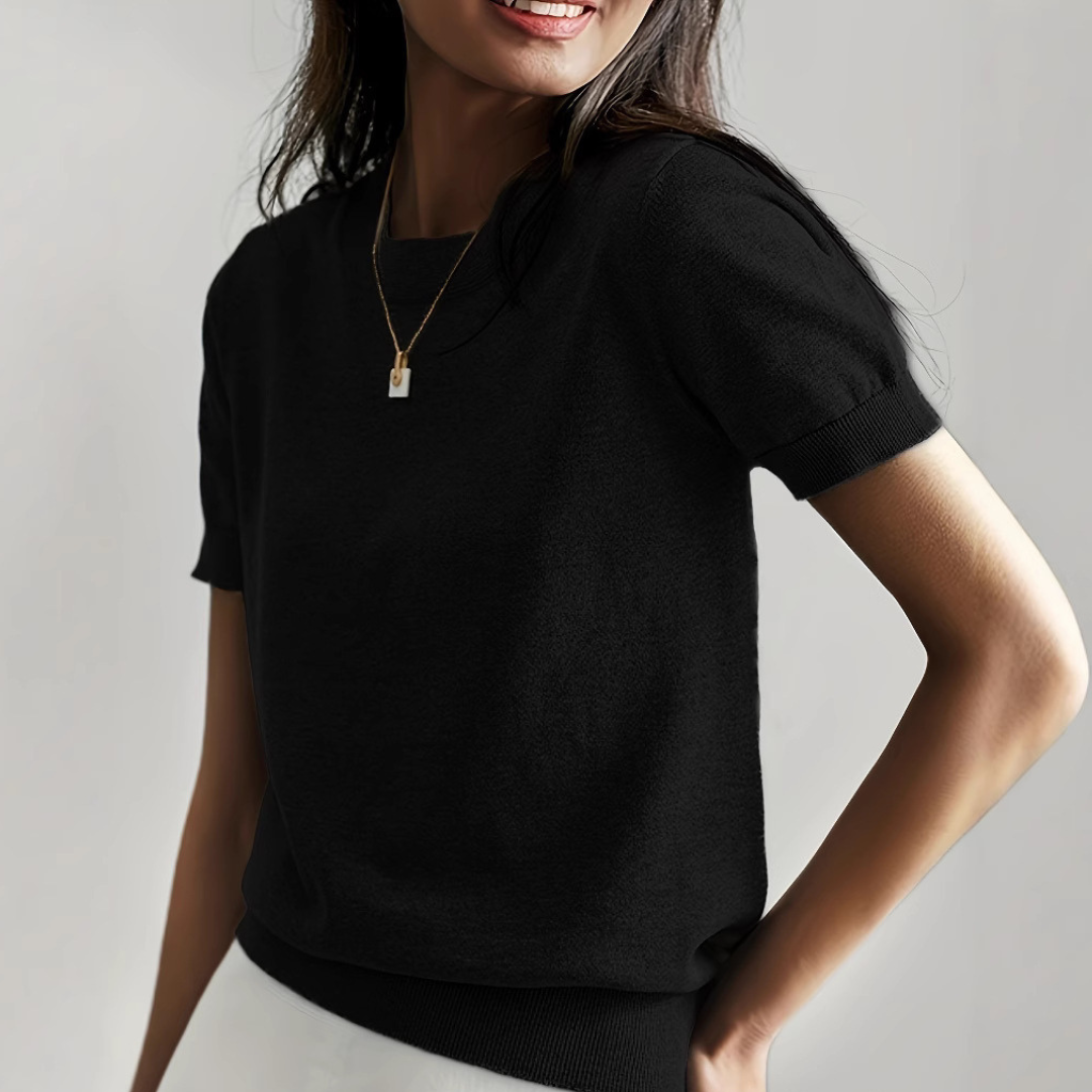 VIANCA™ - Casual Short Sleeve Crew Neck Top