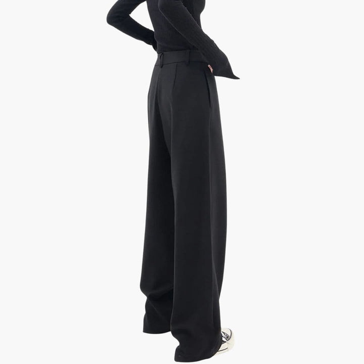 Chic Wide Leg Trousers with Asymmetric Wrap Waistband