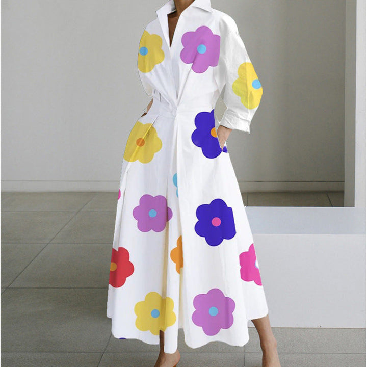 SOFER™ - Elegant Front Wrap Collared Maxi Dress