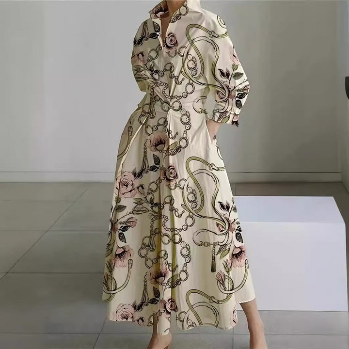 SOFER™ - Elegant Front Wrap Collared Maxi Dress