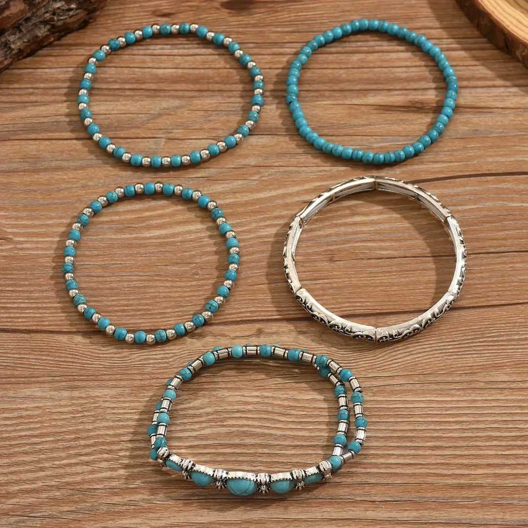 Pamela | Refined Turquoise Multi-Row Bracelet