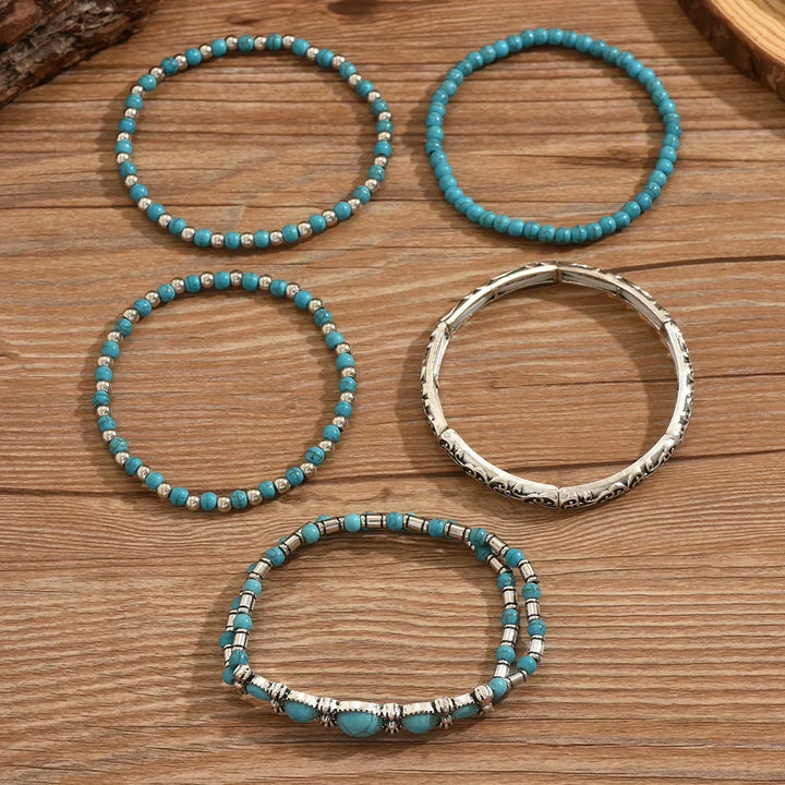 Pamela | Refined Turquoise Multi-Row Bracelet