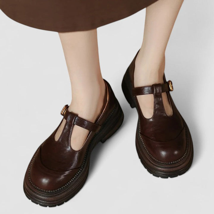 Retro Chunky Platform Mary Jane Shoes with T-Bar Strap