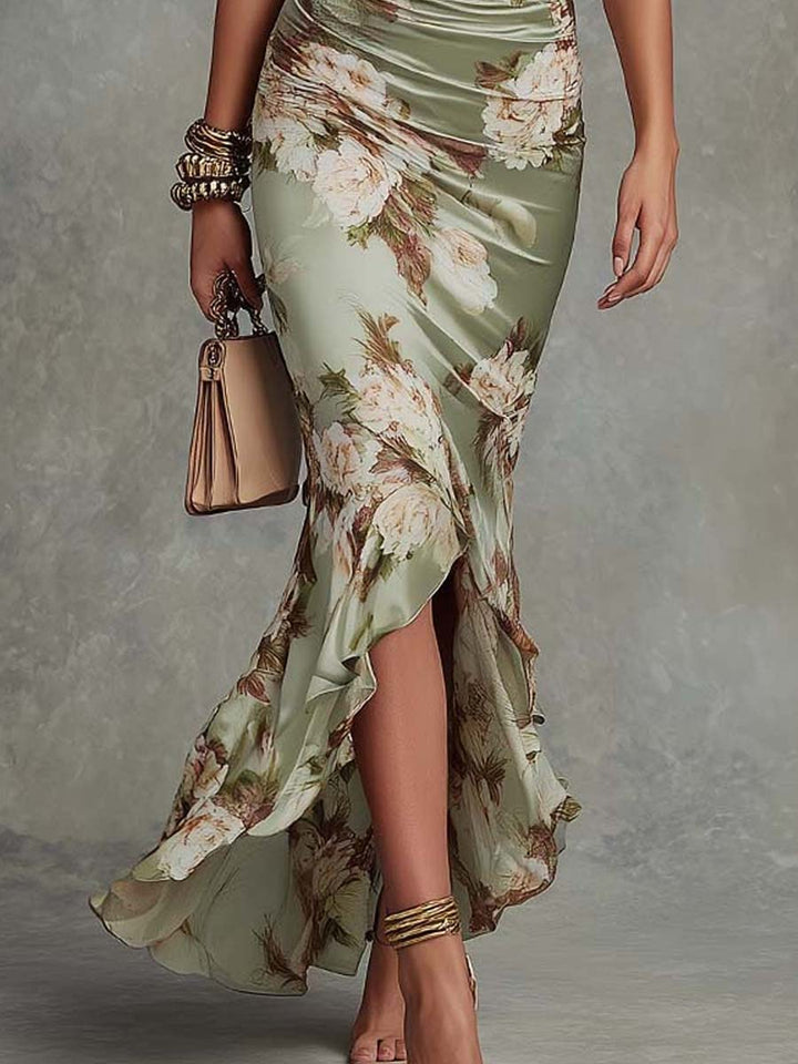 Rosemary | Floral Ruffle Maxi Dress