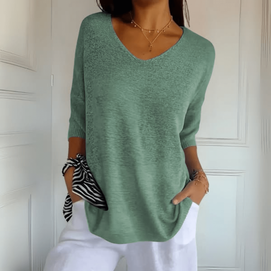 Constance | Knitted V-Neck Top
