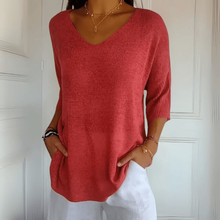 Constance | Knitted V-Neck Top