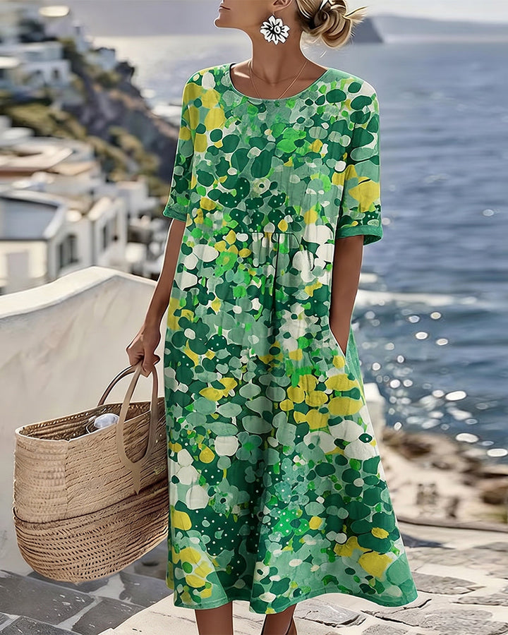 Kathleen | Elegant Floral Summer Midi Dress