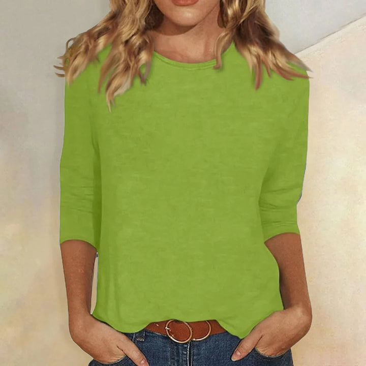 Lynda | Crew Neck Three Quarter Sleeve Casual Top