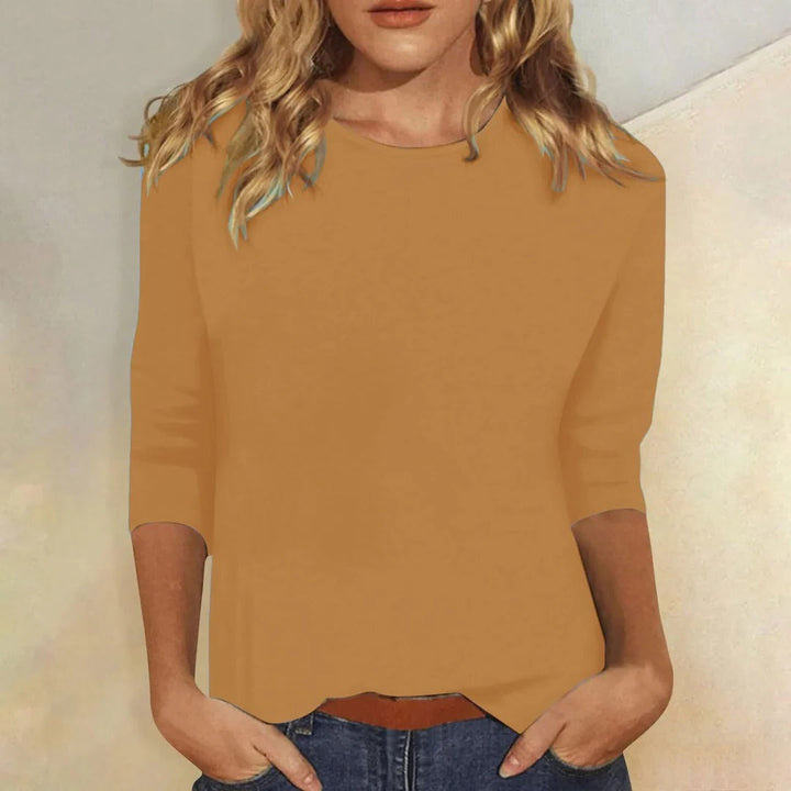 Lynda | Crew Neck Three Quarter Sleeve Casual Top