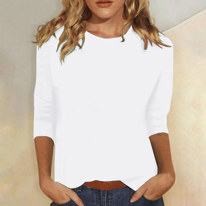 Lynda | Crew Neck Three Quarter Sleeve Casual Top