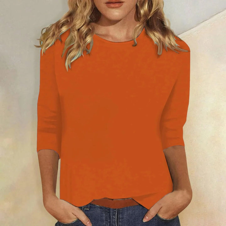 Lynda | Crew Neck Three Quarter Sleeve Casual Top