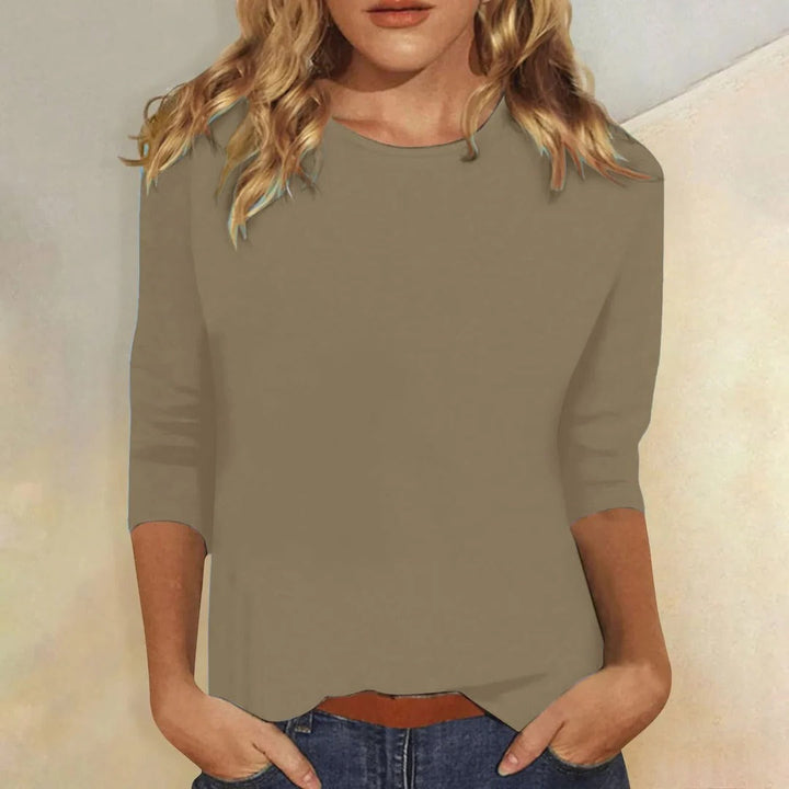 Lynda | Crew Neck Three Quarter Sleeve Casual Top