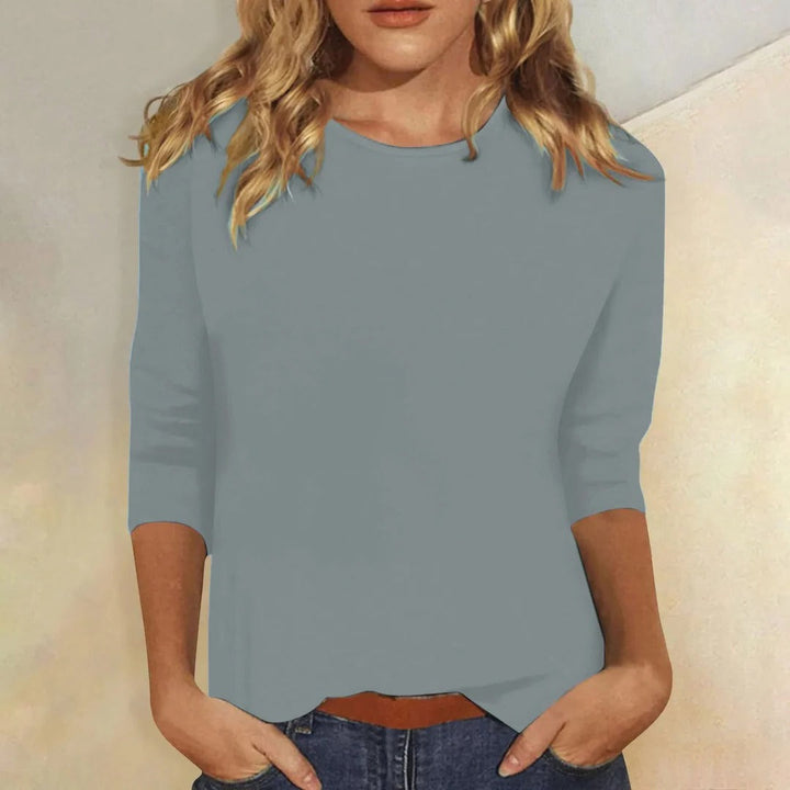 Lynda | Crew Neck Three Quarter Sleeve Casual Top