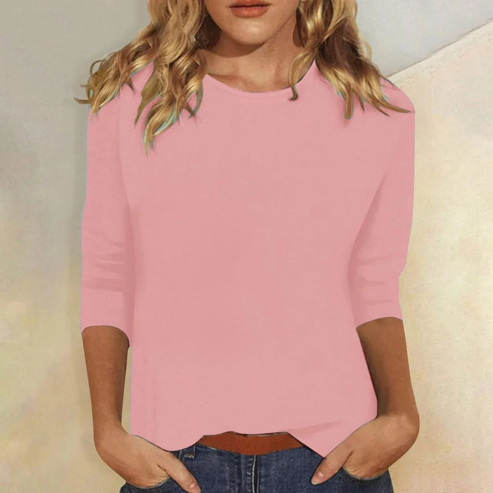 Lynda | Crew Neck Three Quarter Sleeve Casual Top
