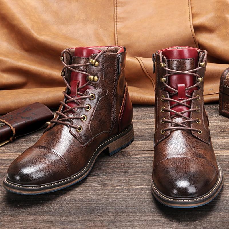 Men's Classic Oxford Boots for Business and Casual Wear Brown