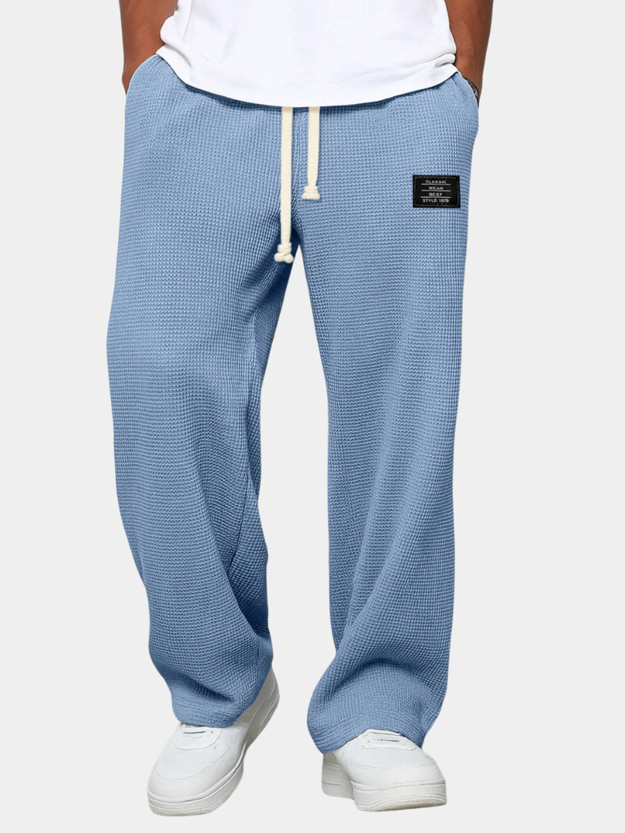 Men's Relaxed Straight Fit Trousers with Adjustable Waistband
