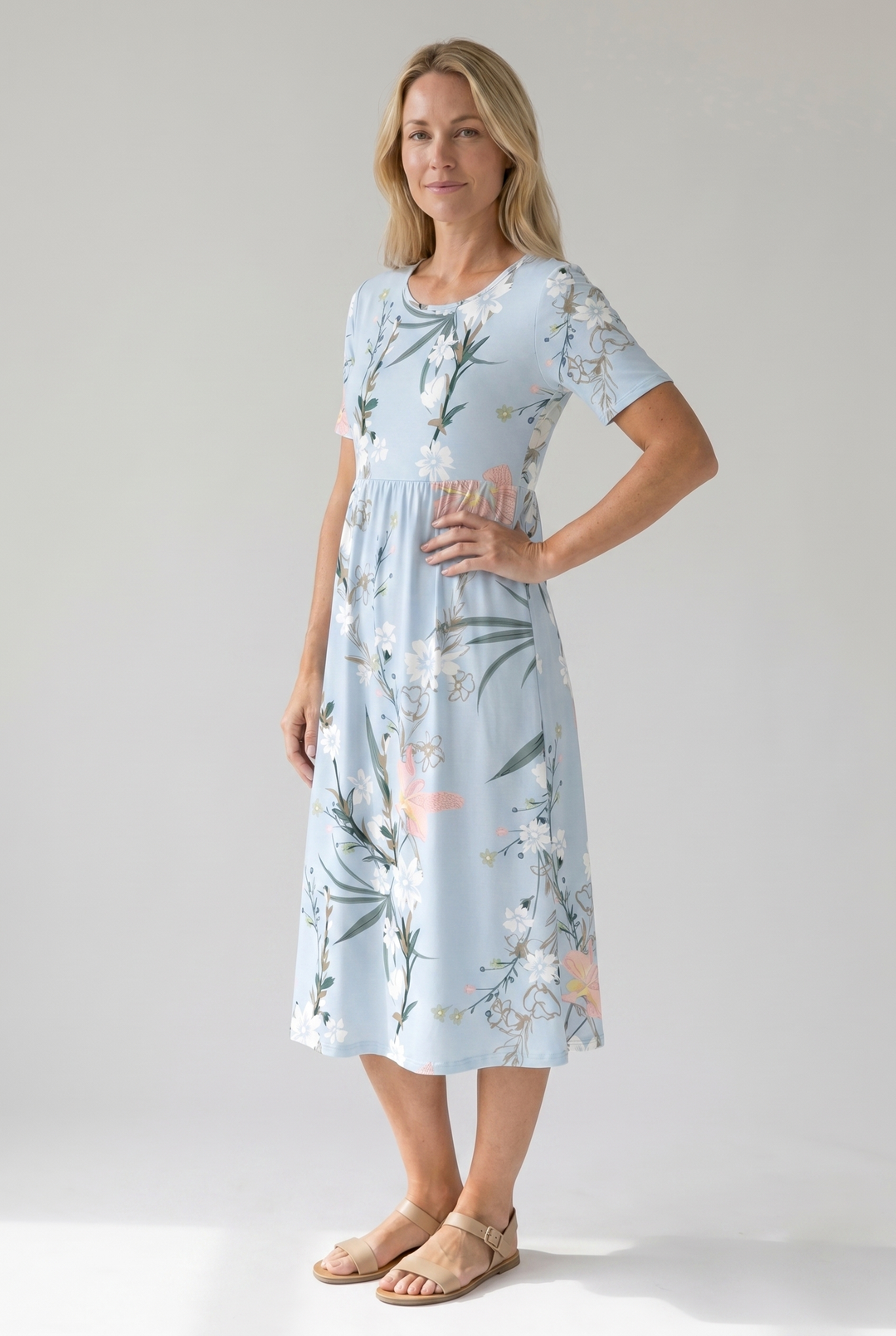 Alberta | Printed Floral Midi Dress