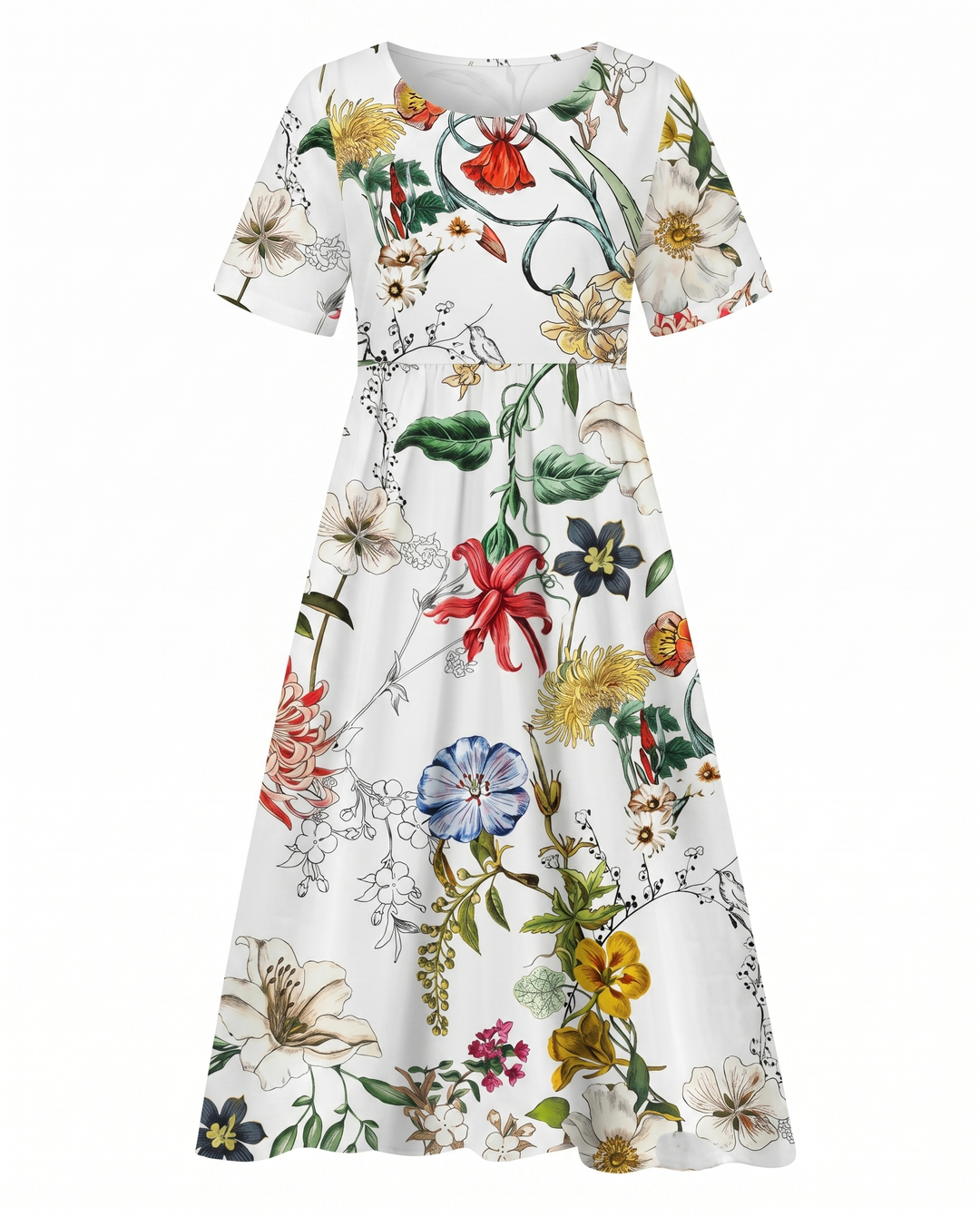 Alberta | Printed Floral Midi Dress