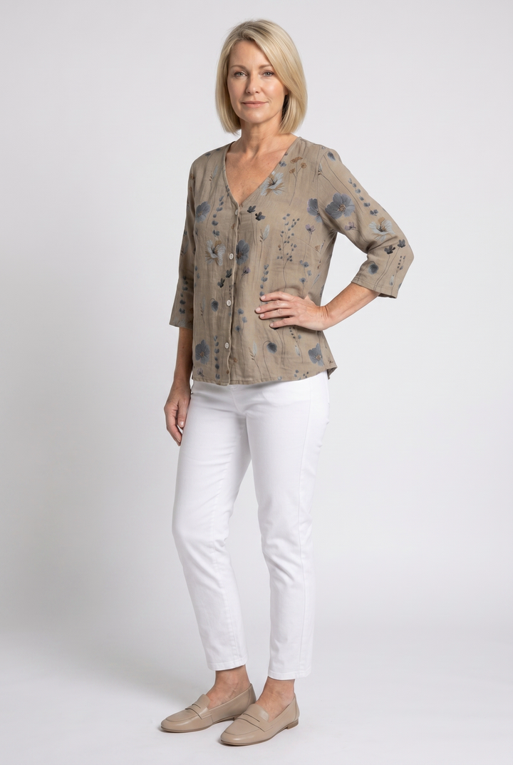 Hilary | Three-Quarter Sleeve Blouse
