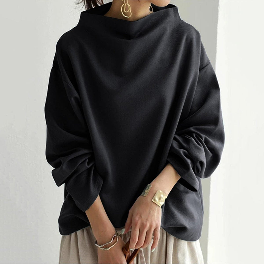 Women's Oversized High Neck Jumper with Wide Loose Cut