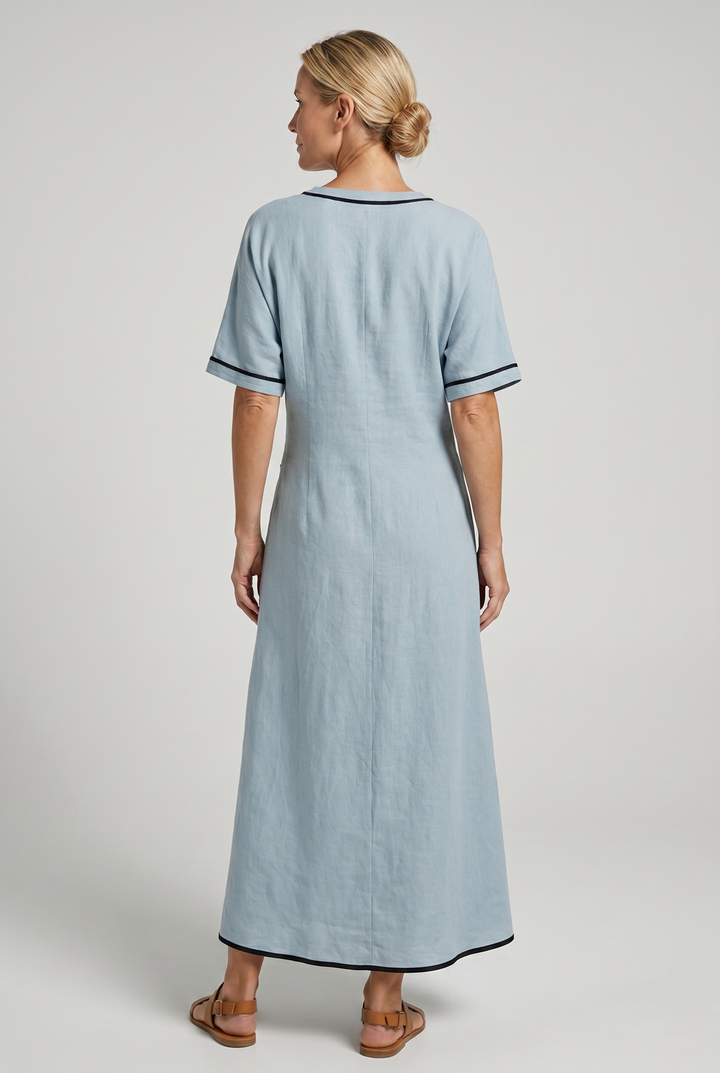 Winifred | Twist Front Maxi V Neck Dress