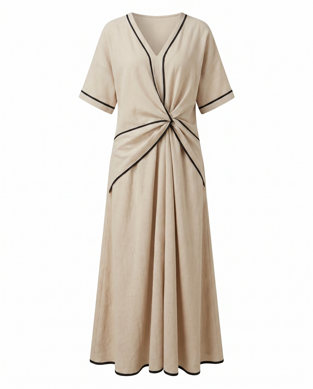Winifred | Twist Front Maxi V Neck Dress
