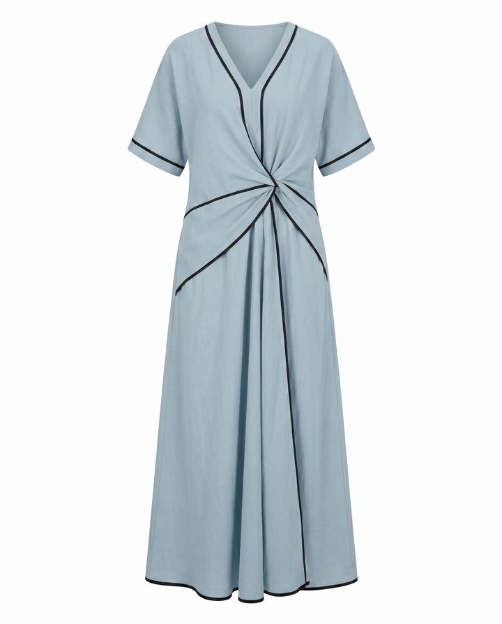 Winifred | Twist Front Maxi V Neck Dress